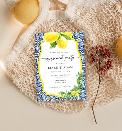 Positano Lemons | Printable Engagement Invitation Template