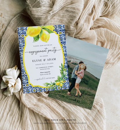 Positano Lemons | Printable Engagement Invitation Template