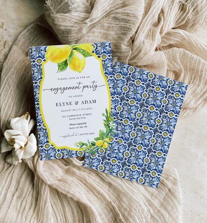 Positano Lemons | Printable Engagement Invitation Template