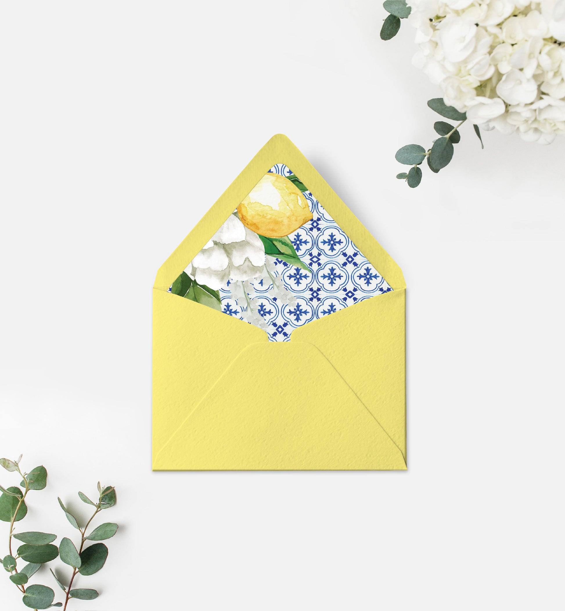 The Med Lemons | Printable Envelope Liner - Black Bow Studio