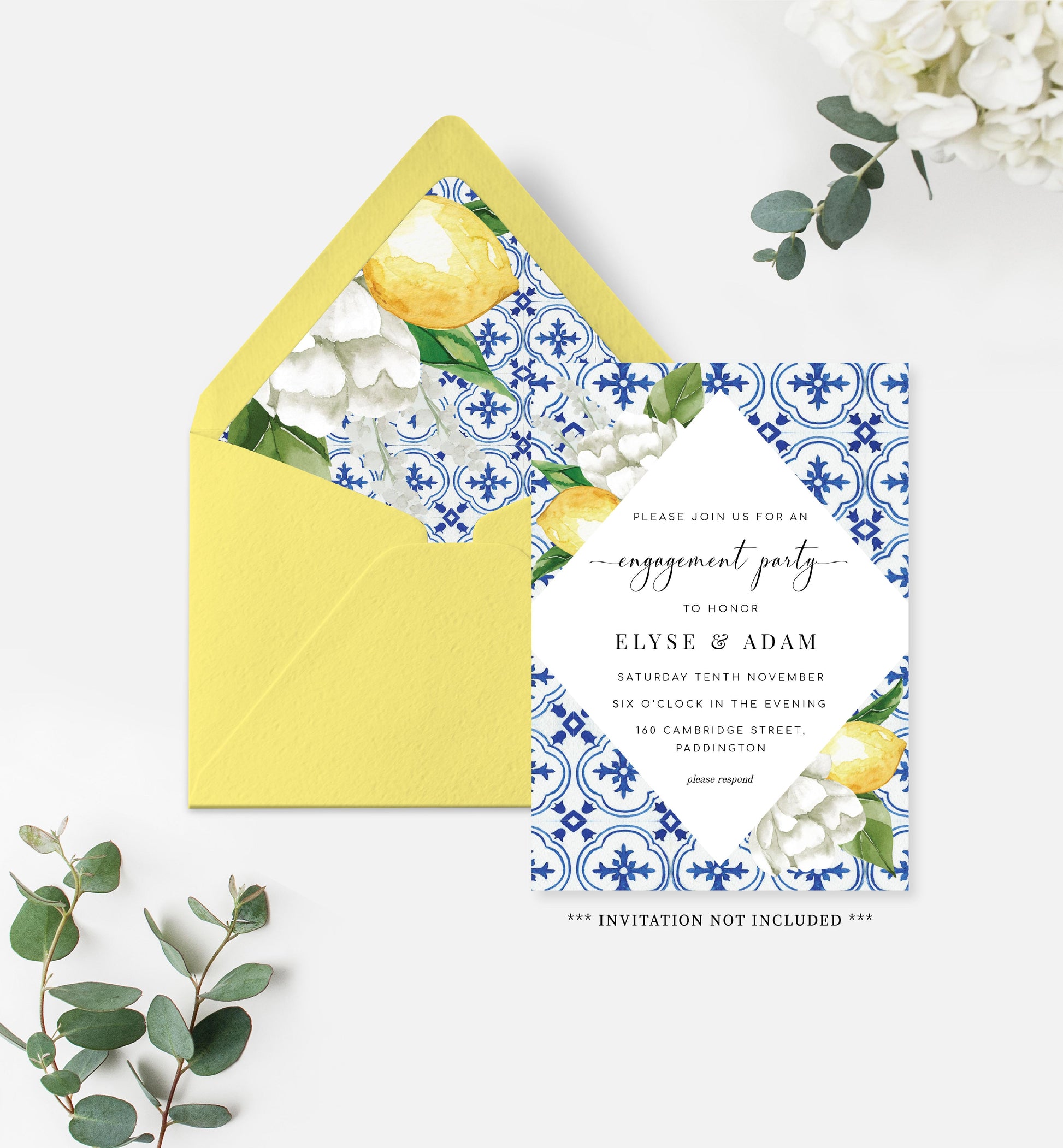 The Med Lemons | Printable Envelope Liner - Black Bow Studio
