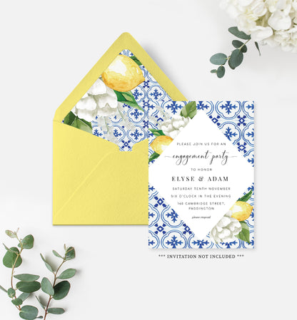 The Med Lemons | Printable Envelope Liner - Black Bow Studio