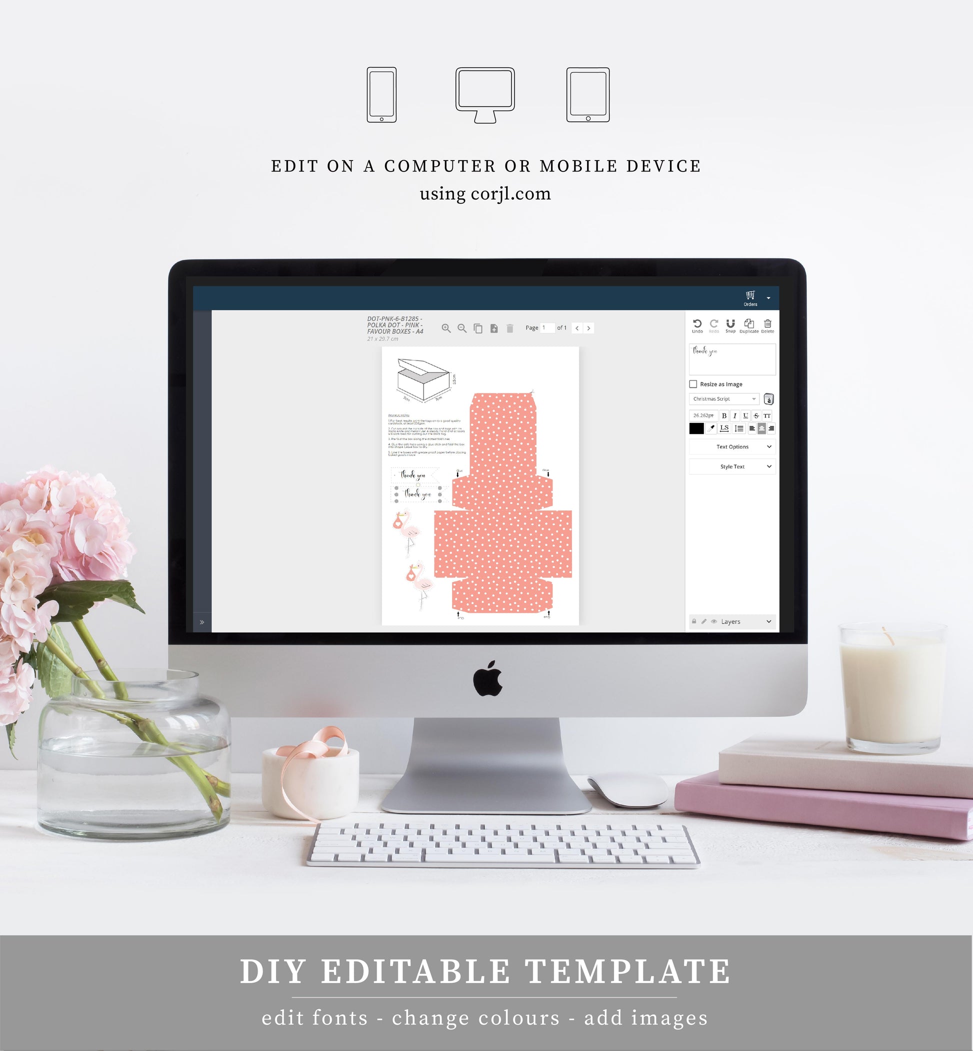 Polka Dot | Printable Favour Boxes - Black Bow Studio