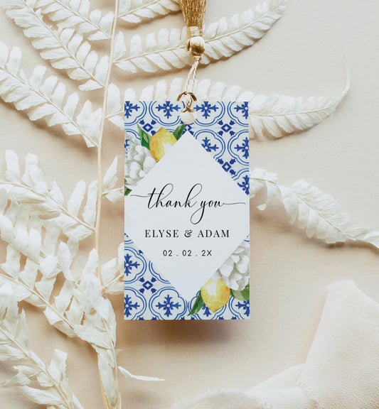 The Med Lemons | Printable Thank You Favour Tags - Black Bow Studio