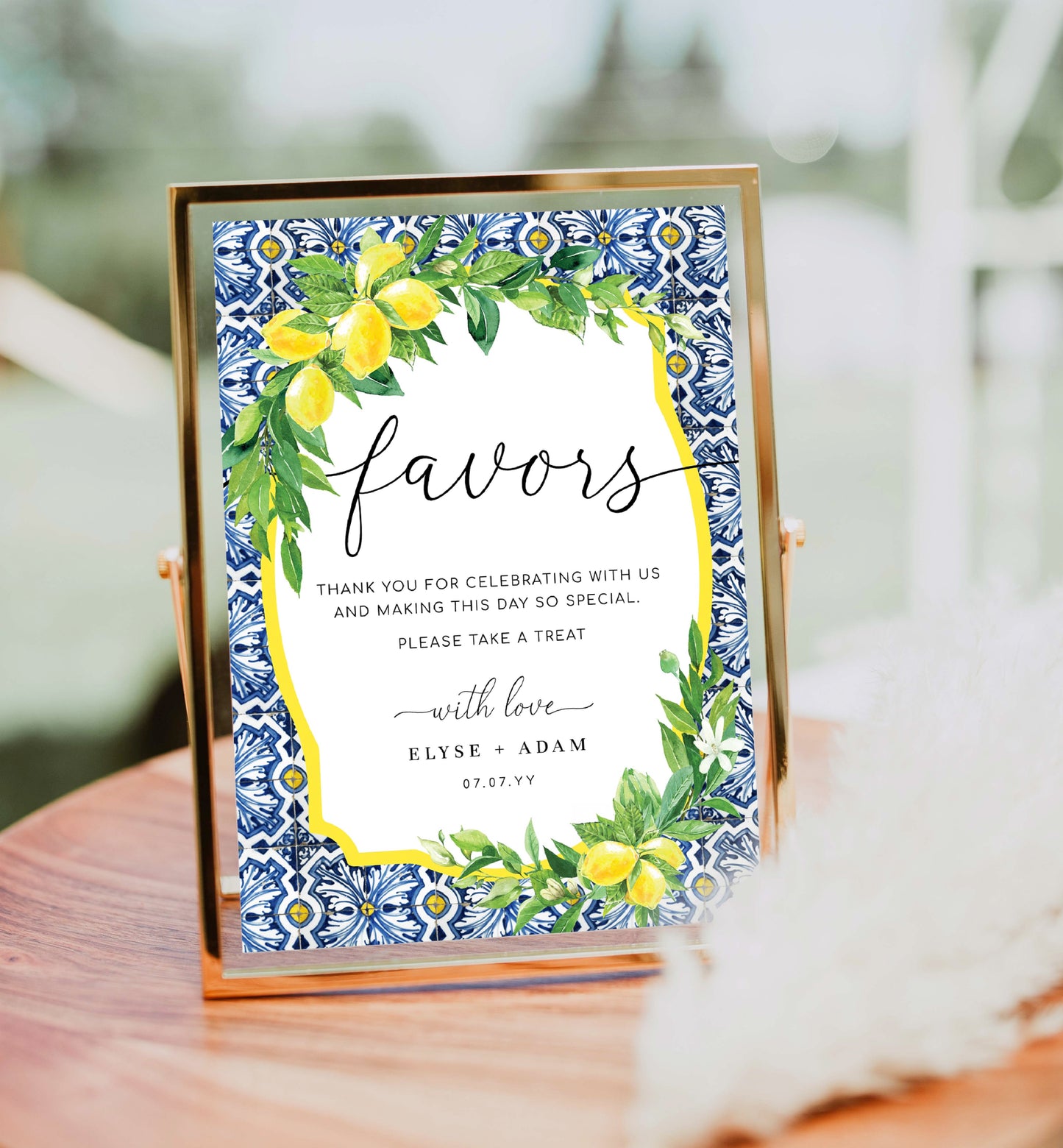 Positano Lemons | Printable Favours Sign Template