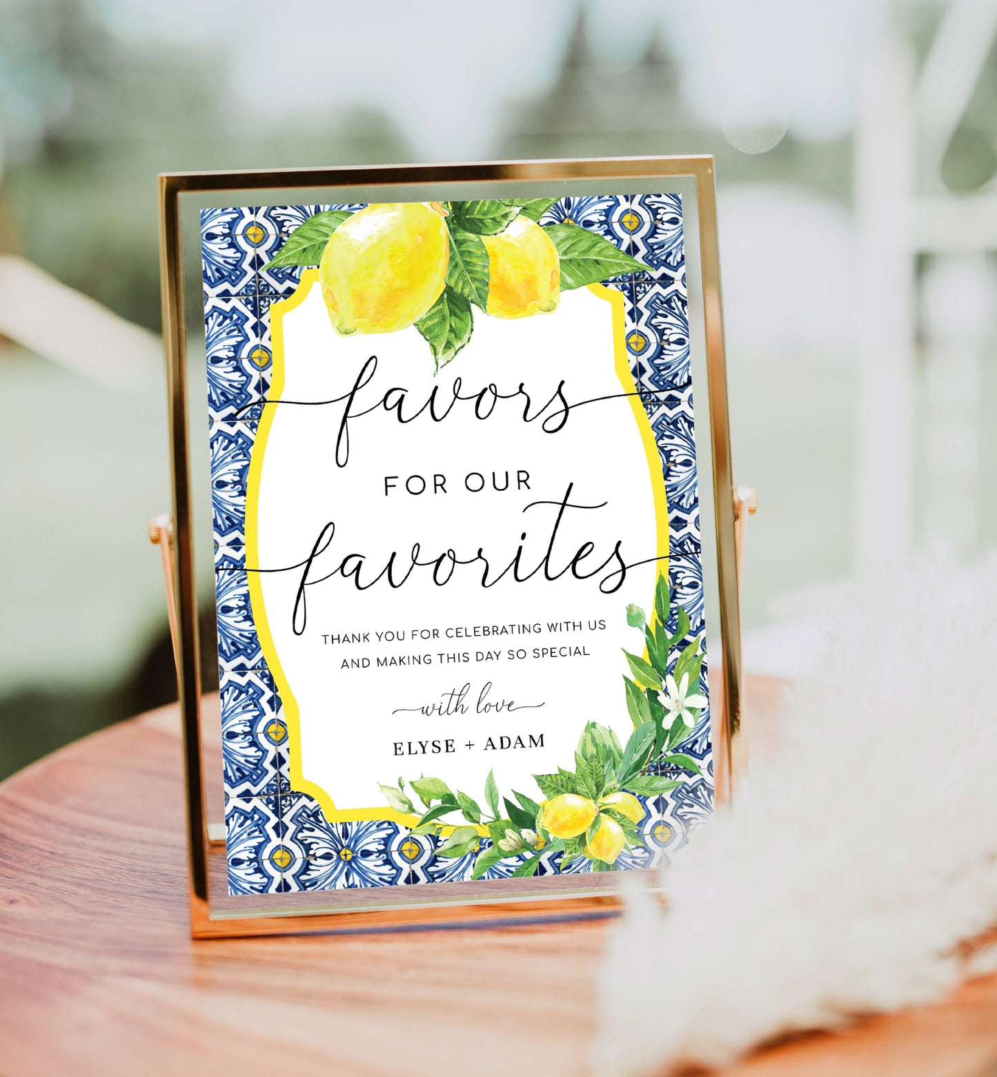 Positano Lemons | Printable Favours Sign Template