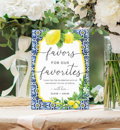 Positano Lemons | Printable Favours Sign Template