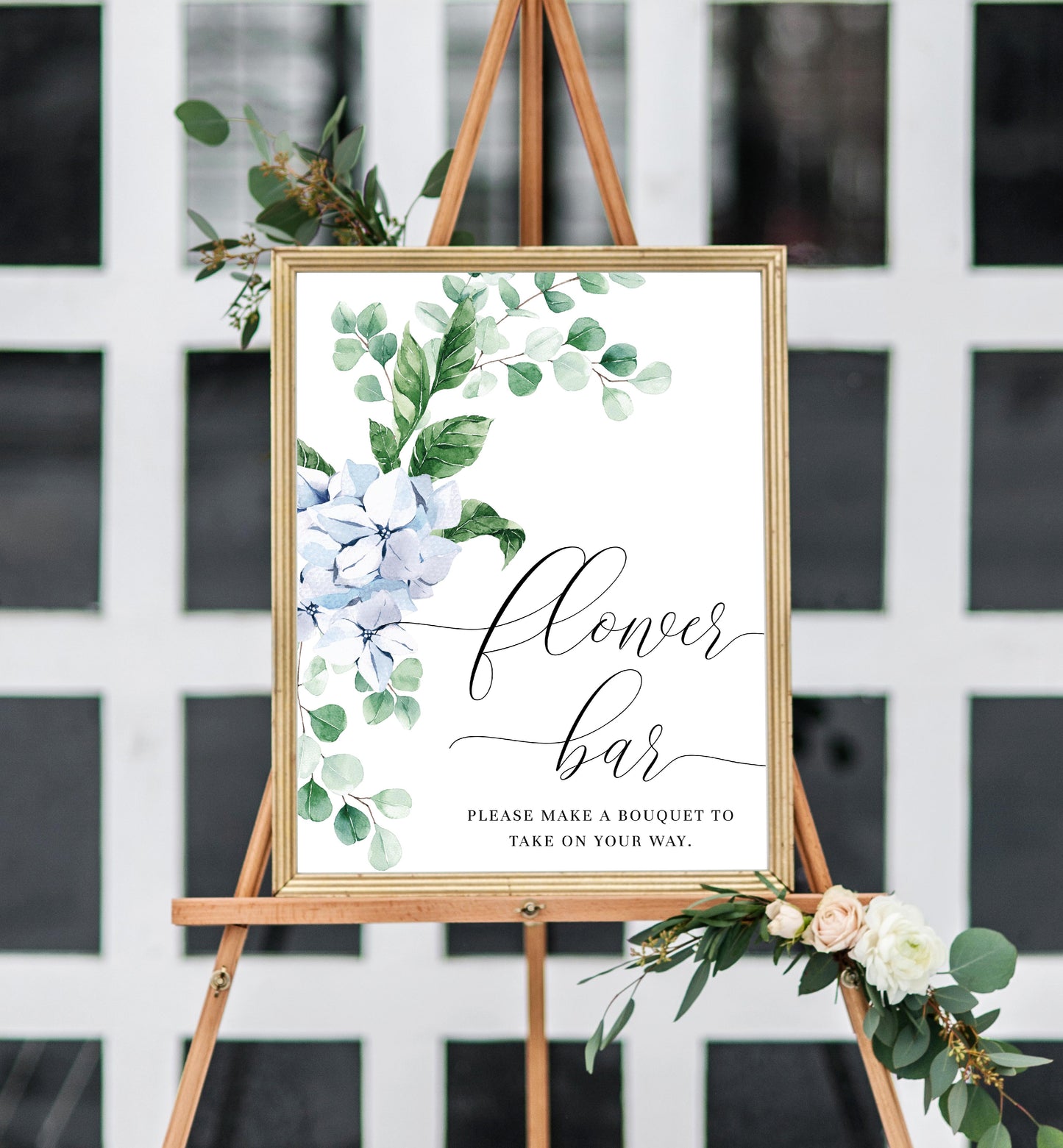 Ferras Blossom Blue | Printable Flower Bar Sign