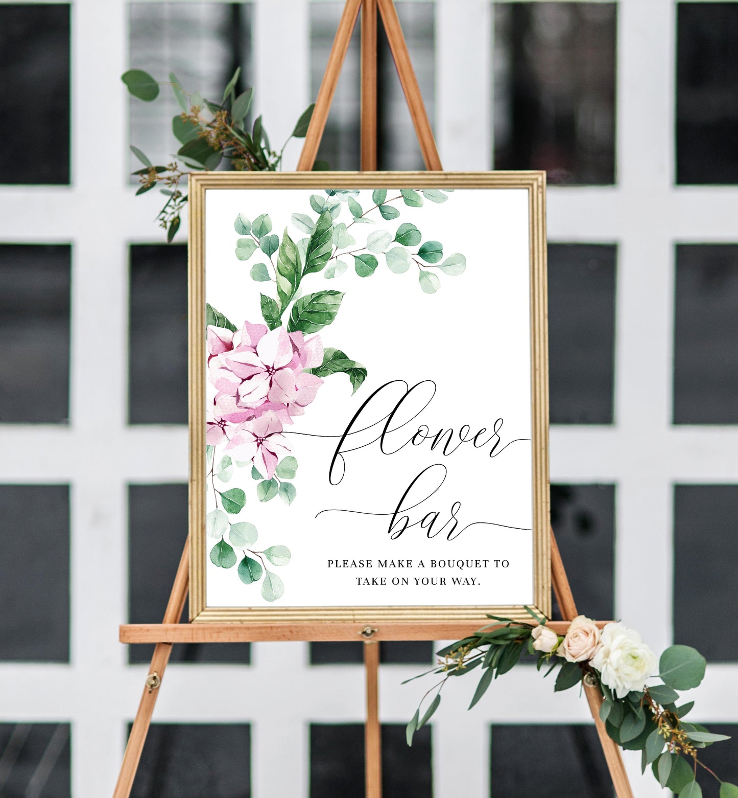 Ferras Blossom Pink | Printable Flower Bar Sign Template