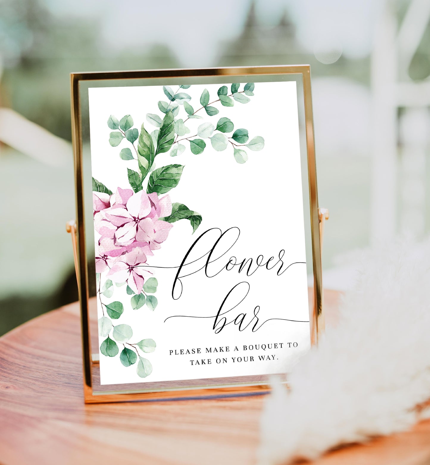 Ferras Blossom Pink | Printable Flower Bar Sign Template