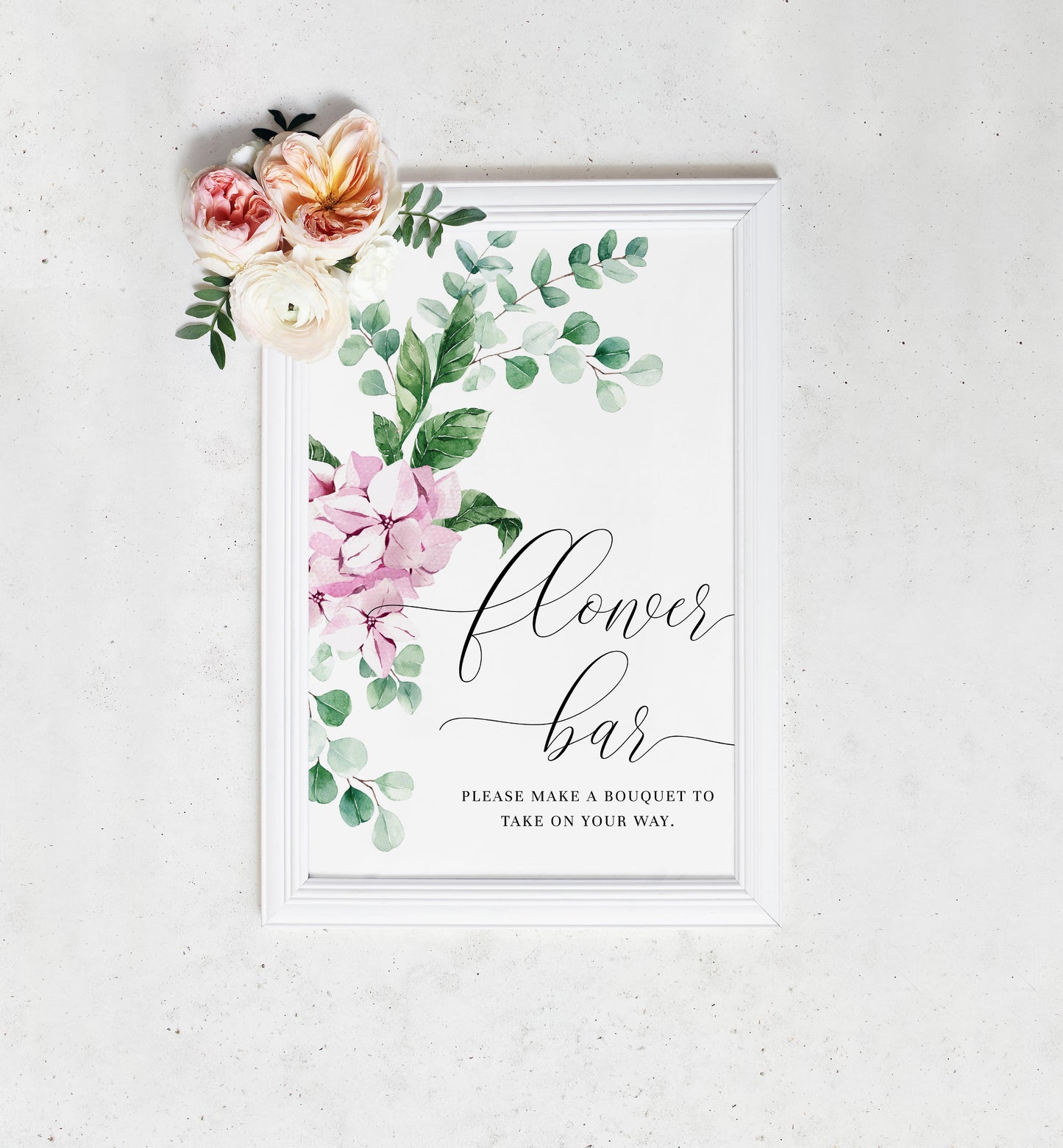 Ferras Blossom Pink | Printable Flower Bar Sign Template