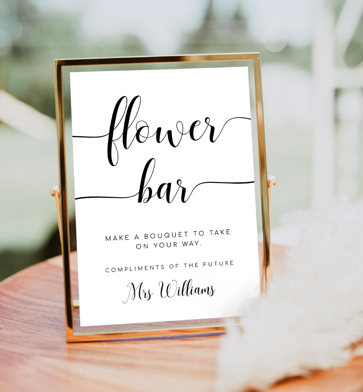 Leyton Script | Printable Flower Bar Sign – Black Bow Studio