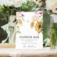 Mews Floral White | Printable Flower Bar Sign