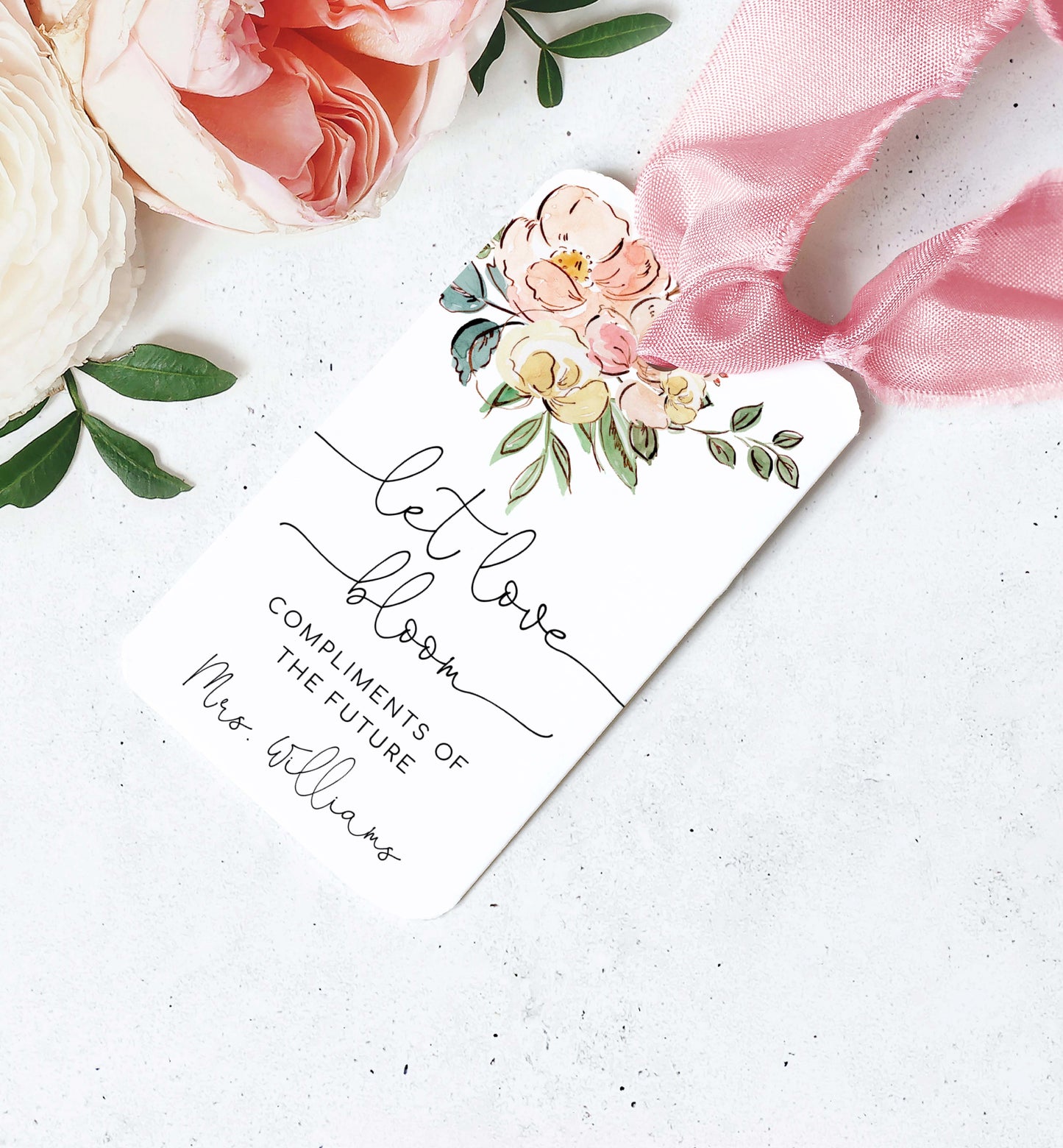 Cambridge Floral Multi | Printable Let Love Bloom Favour Tags Template