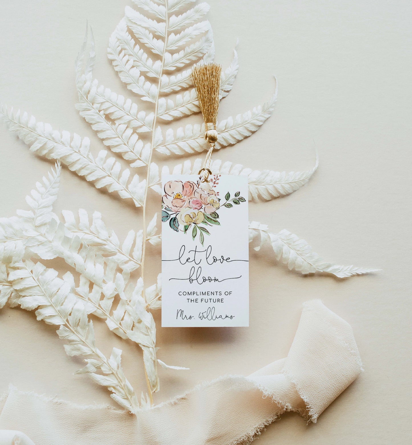 Cambridge Floral Multi | Printable Let Love Bloom Favour Tags Template