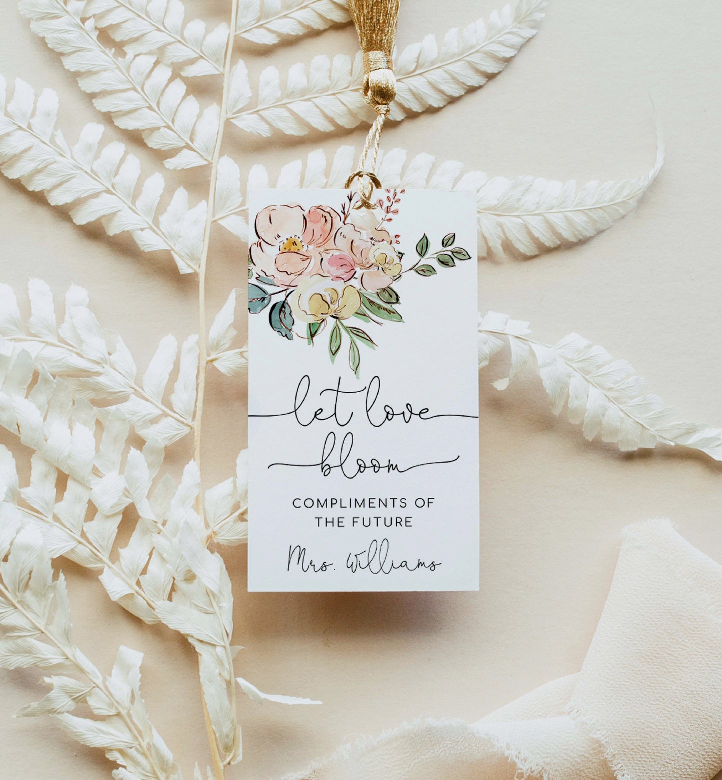 Cambridge Floral Multi | Printable Let Love Bloom Favour Tags Template