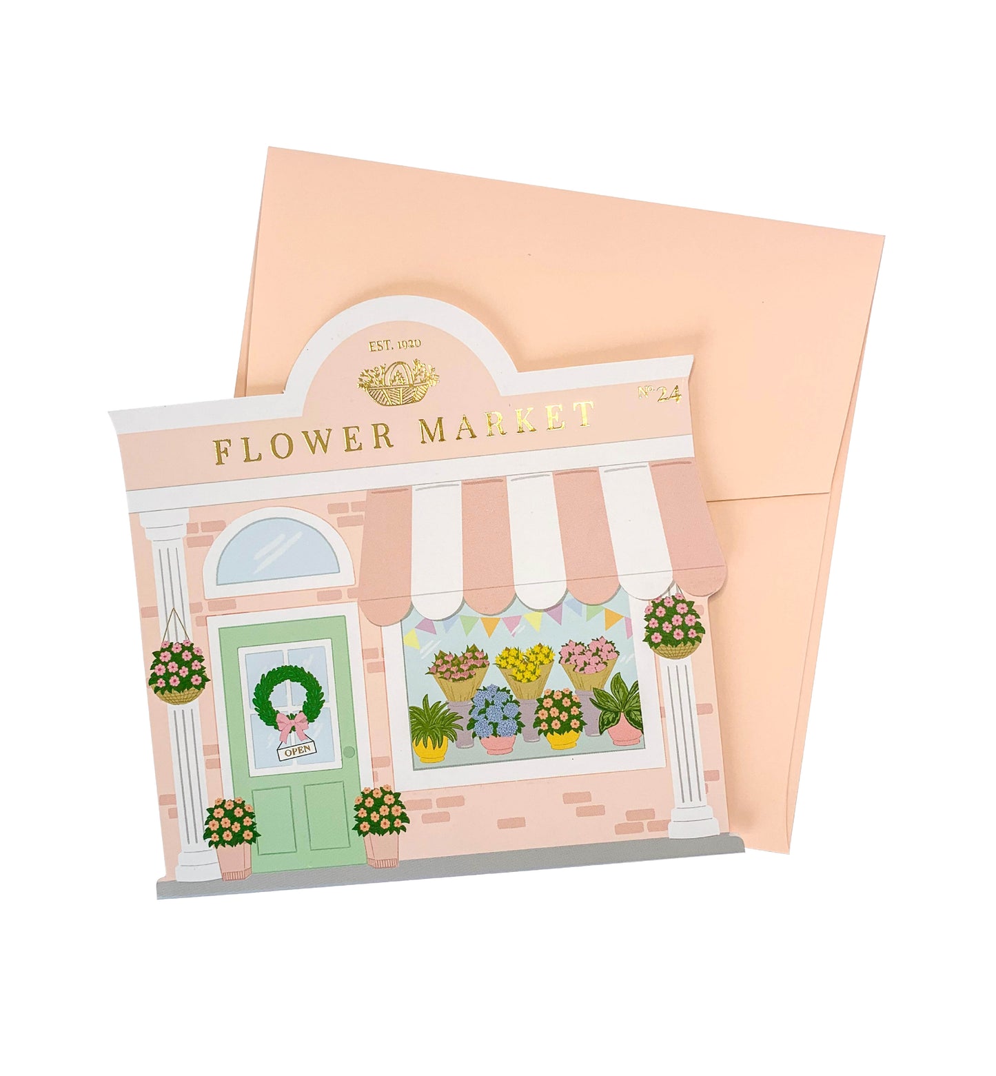 Flower Market Pink Gold | Greeting Card