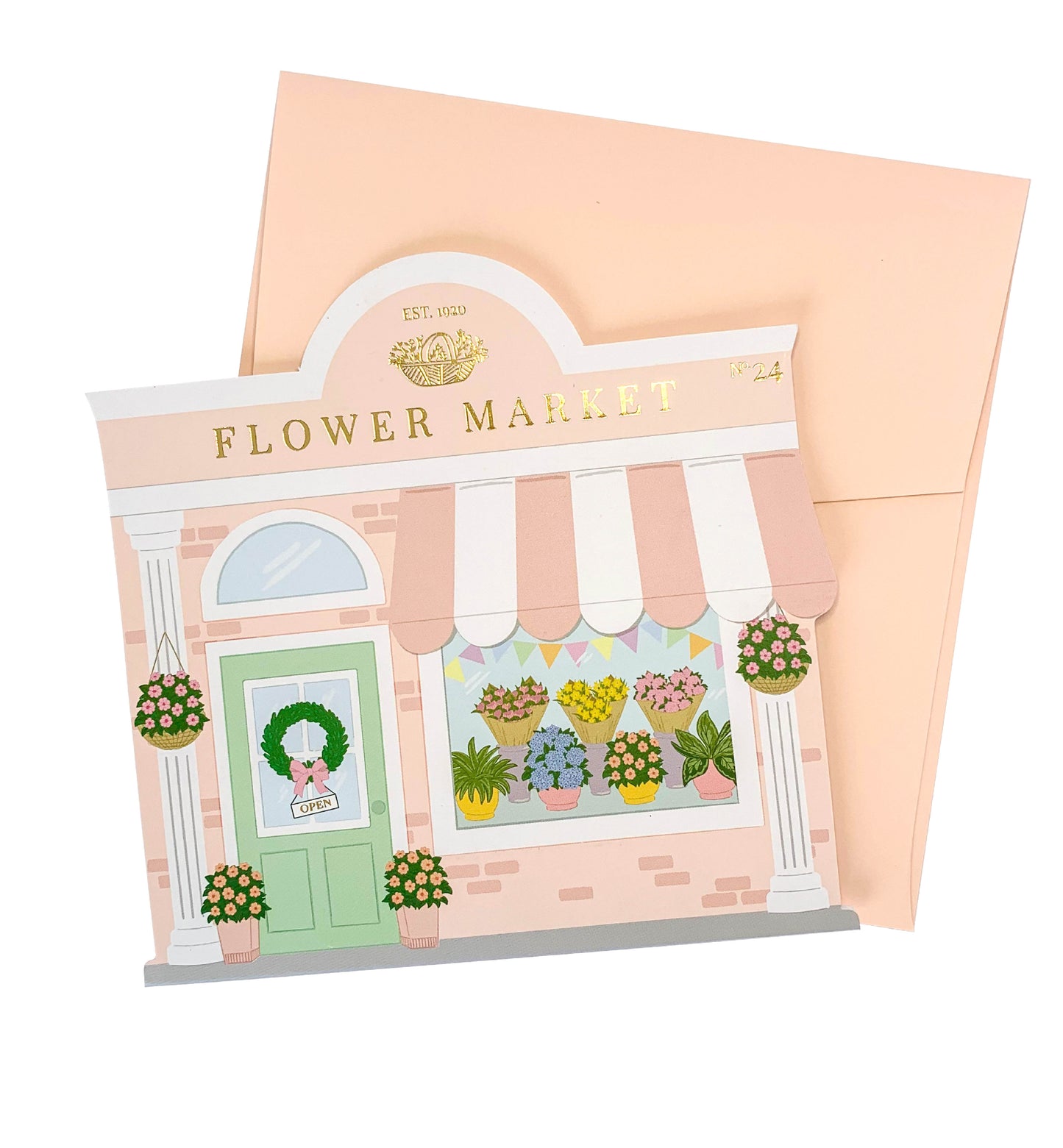 Flower Market Pink Gold | Greeting Card