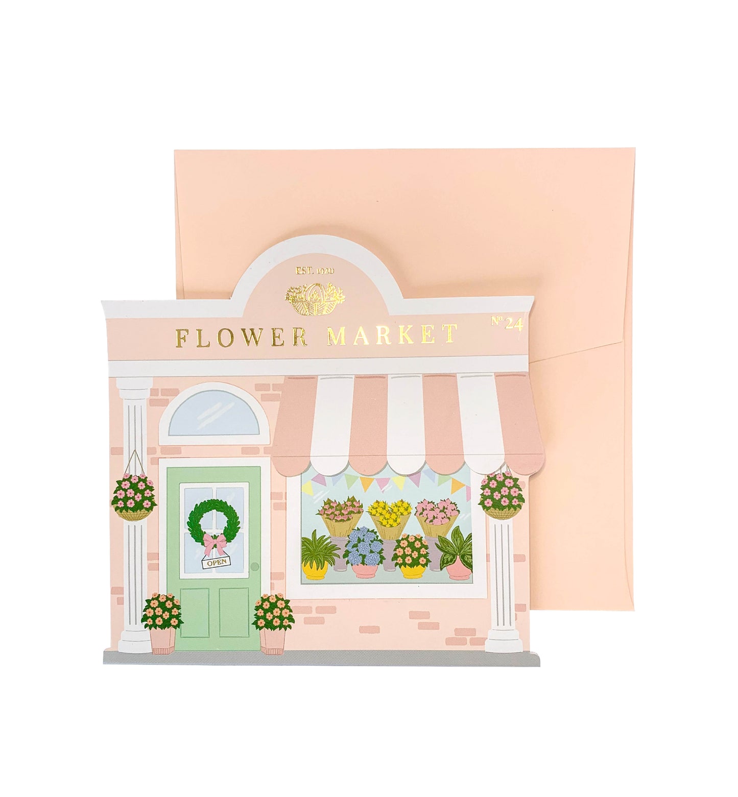 Flower Market Pink Gold | Greeting Card