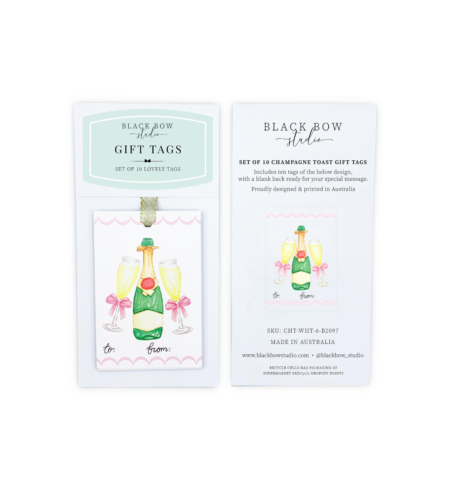 Champagne Toast White | Set of 10 Gift Tags
