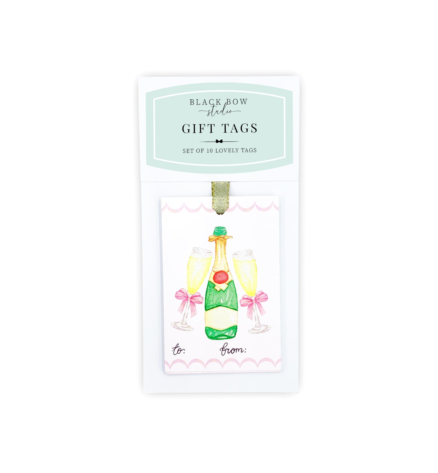 Champagne Toast White | Set of 10 Gift Tags