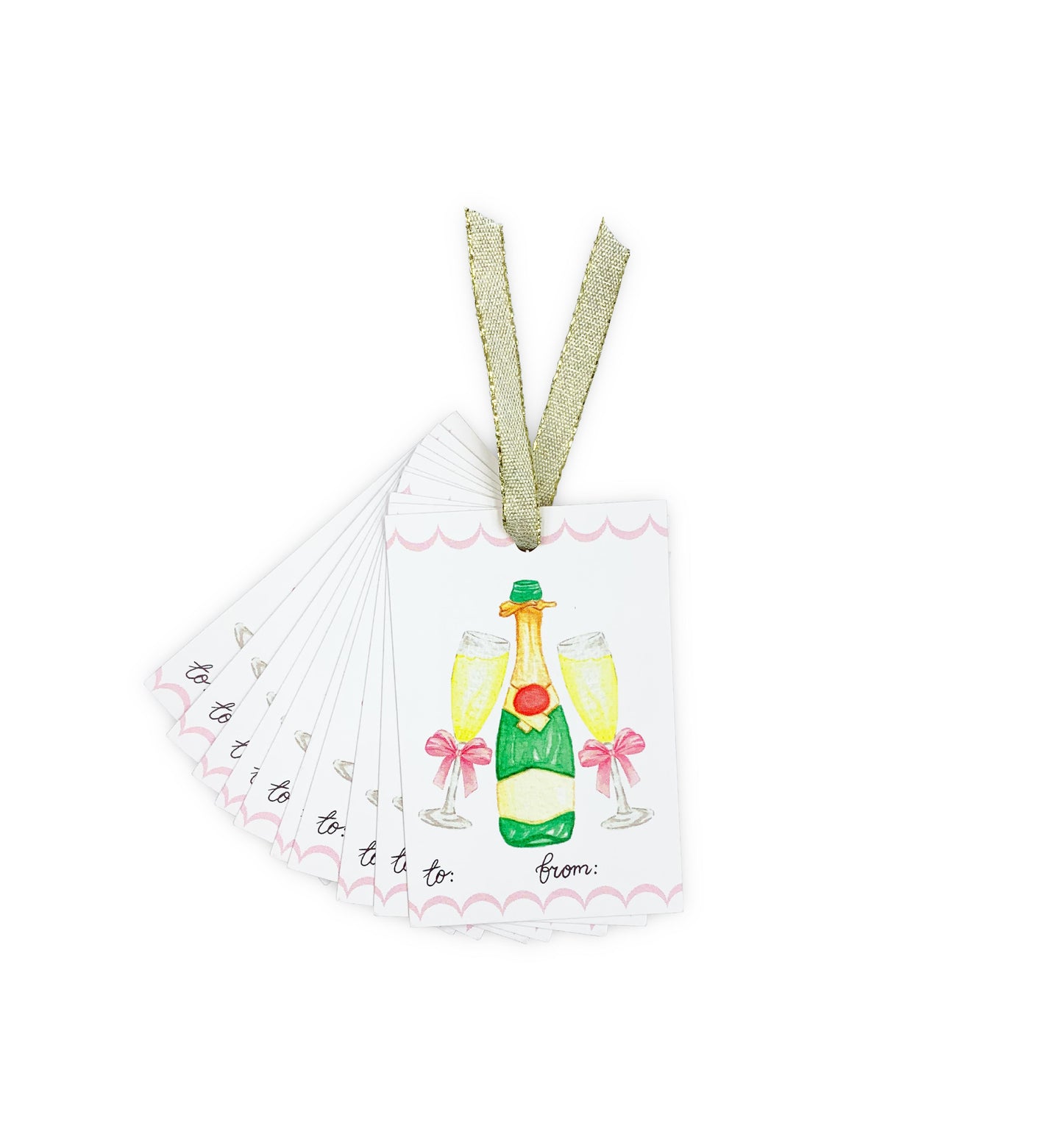 Champagne Toast White | Set of 10 Gift Tags