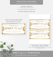 Golden Ticket Gold | Printable Custom Gift Voucher Template – Black Bow ...