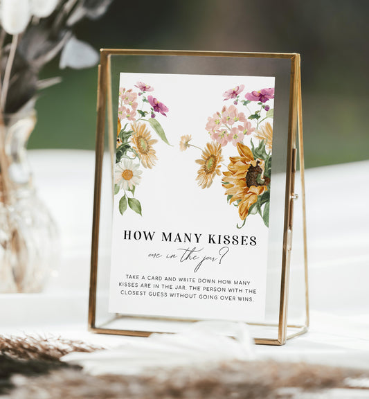Mews Floral White | Printable Guess How Many Game Sign and Card