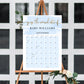 Watercolour Blue | Printable Arrival Date Baby Shower Game Sign