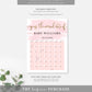 Watercolour Pink | Printable Arrival Date Baby Shower Game Sign
