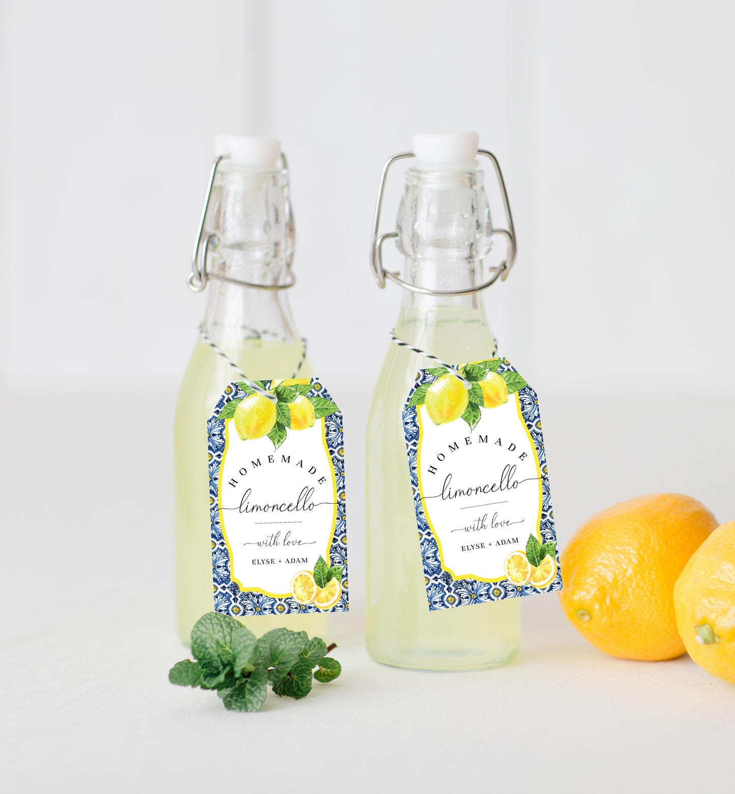 Positano Lemons | Printable Limoncello Favour Tags Template