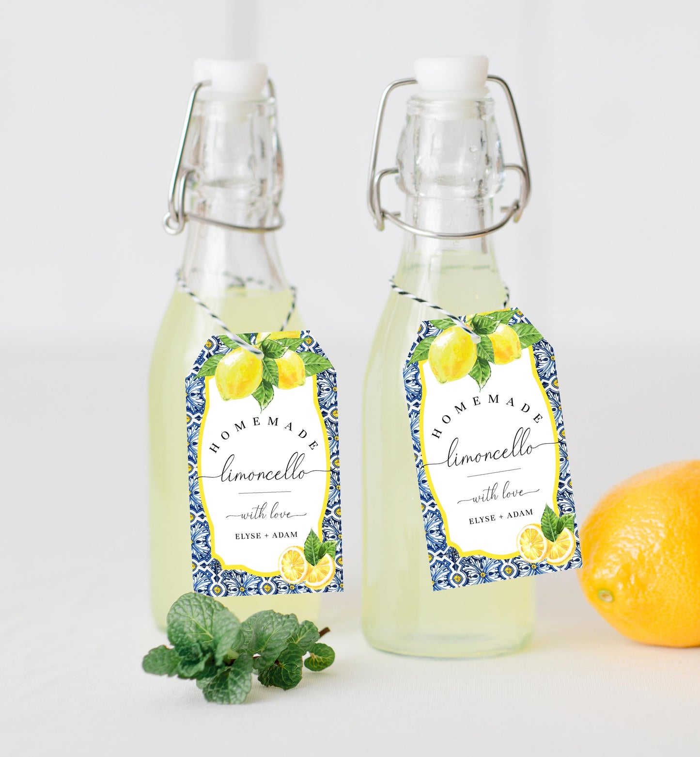 Positano Lemons | Printable Limoncello Favour Tags Template