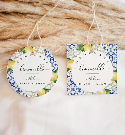 The Med Lemons | Printable Limoncello Favour Tags Template