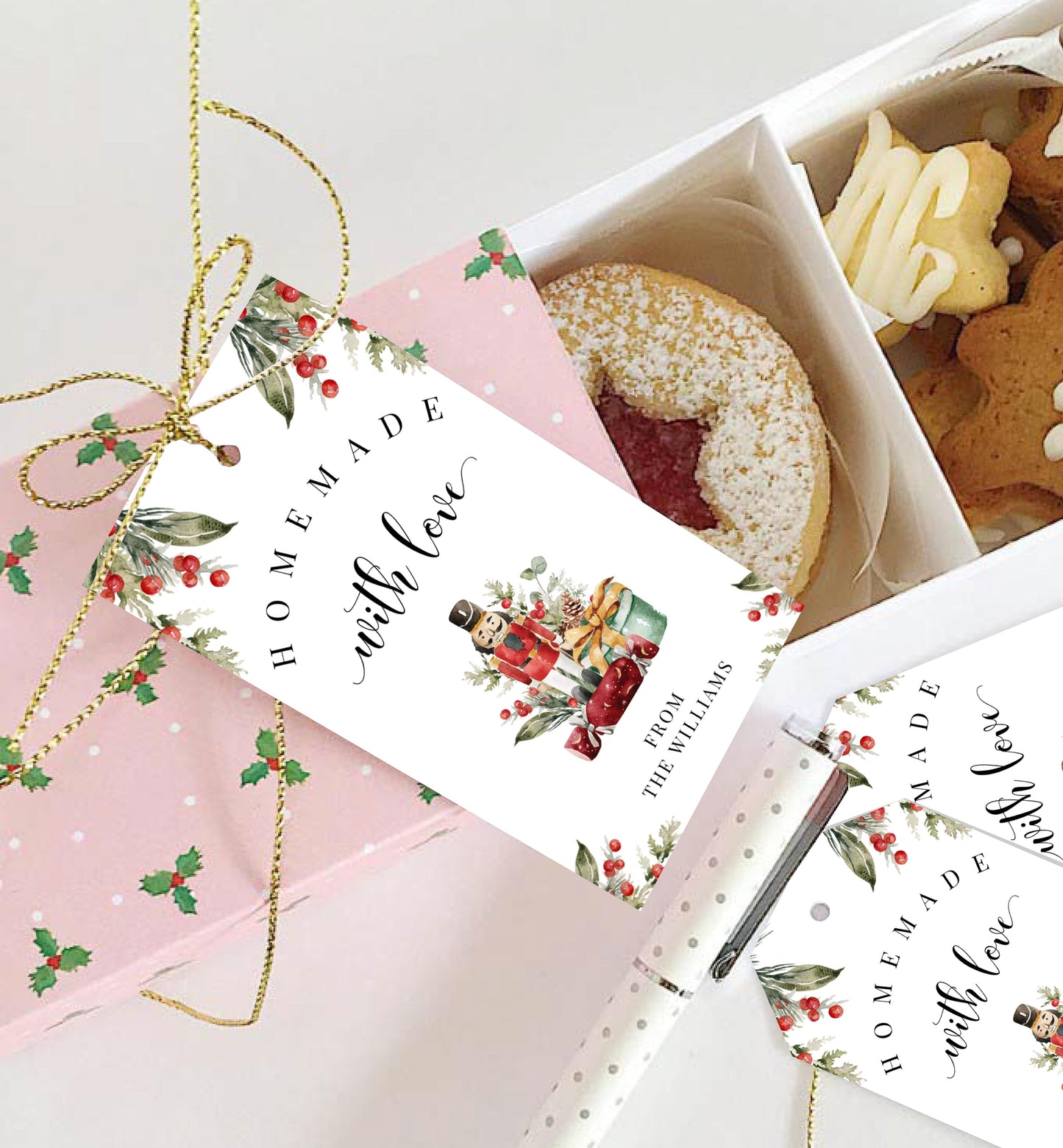 Nutmeg Noel | Printable Homemade With Love Christmas Gift Tag Template