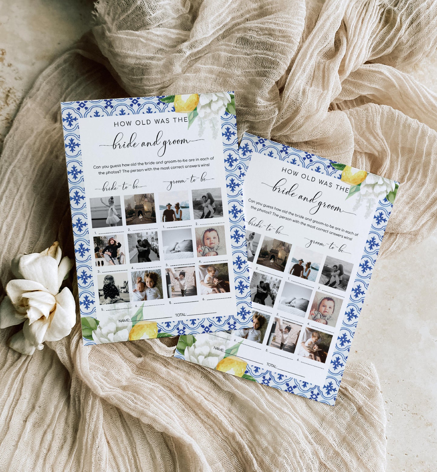 The Med Lemons | Printable How Old Were The Bride and Groom Photo Game