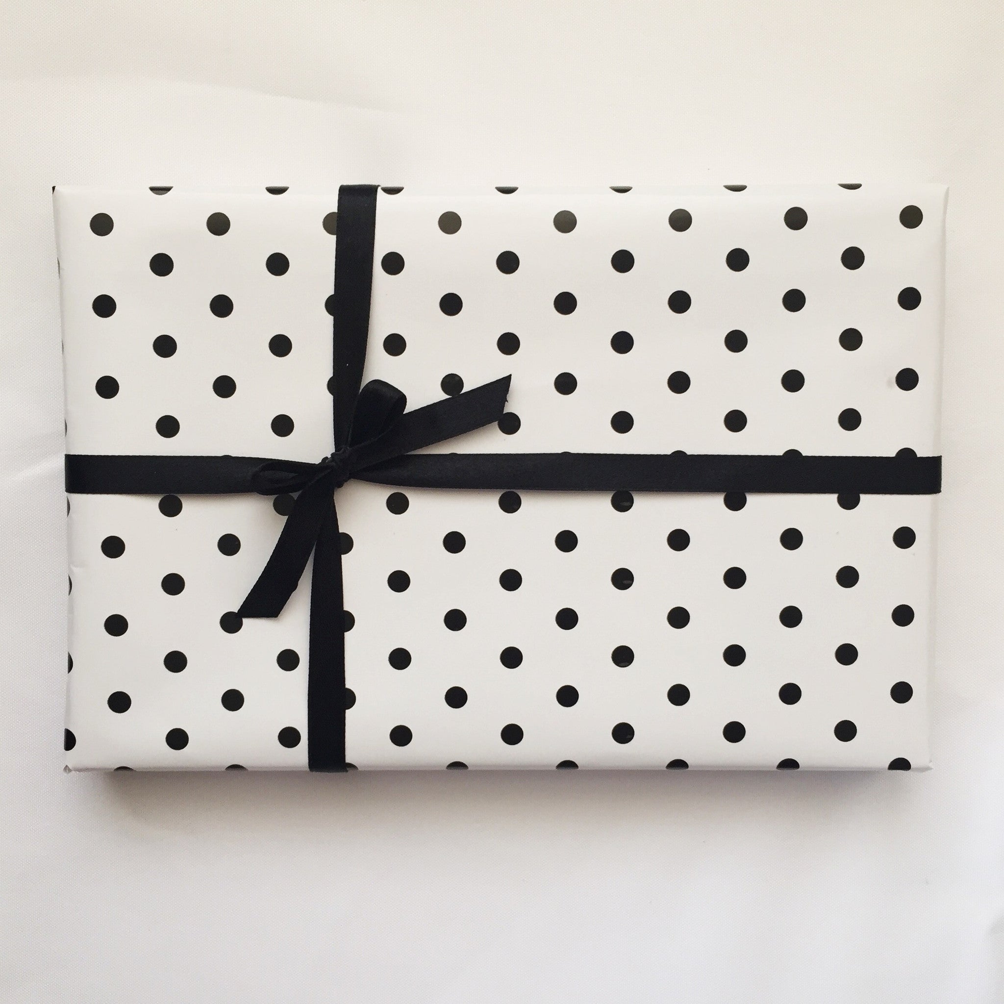 Wrapping Paper Black & White Mini Polka Dot Black Bow Studio