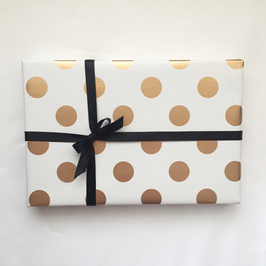 Wrapping Paper | Gold Foil Polka Dot - Black Bow Studio