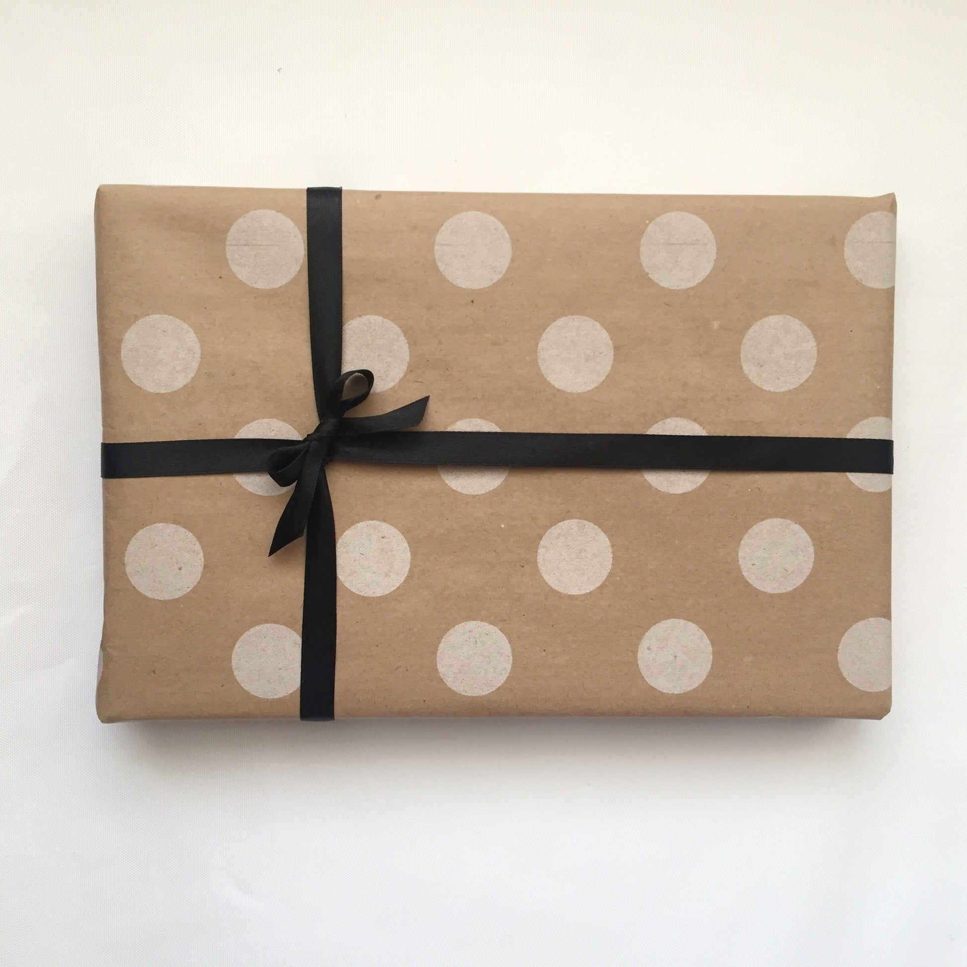 Wrapping Paper  Karft Paper White Polka Dot – Black Bow Studio