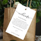 Lucas Script White | Printable Welcome Card and Tag Template
