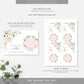 Pemberley Floral Pink | Printable Kiss The Miss Favour Card - Black Bow Studio
