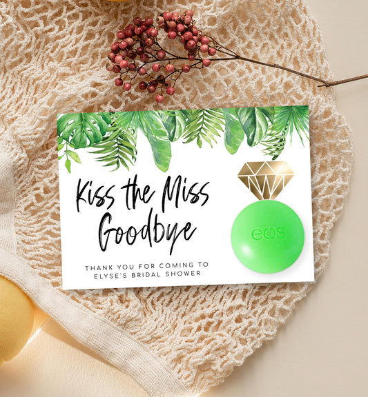 Nantucket Palm | Printable Lip Balm Favour Card - Black Bow Studio