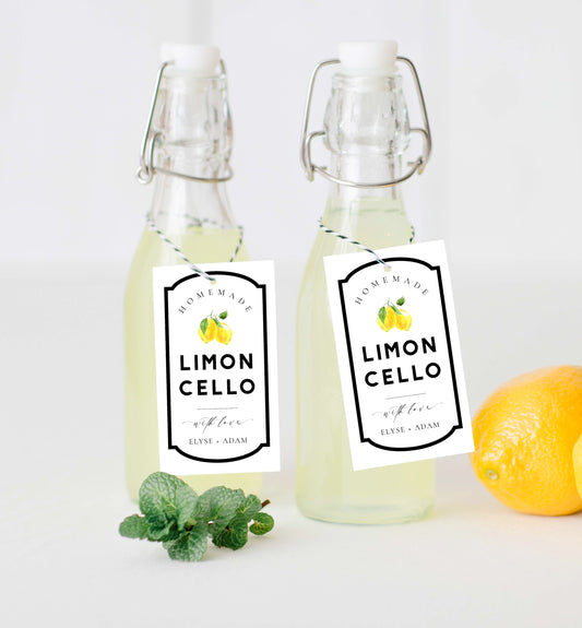 Ellesmere White | Printable Limoncello Favour Tags Template