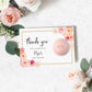 Abbieville Floral White | Printable Lip Balm Favour Card Template - Black Bow Studio