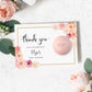 Abbieville Floral White | Printable Lip Balm Favour Card Template - Black Bow Studio