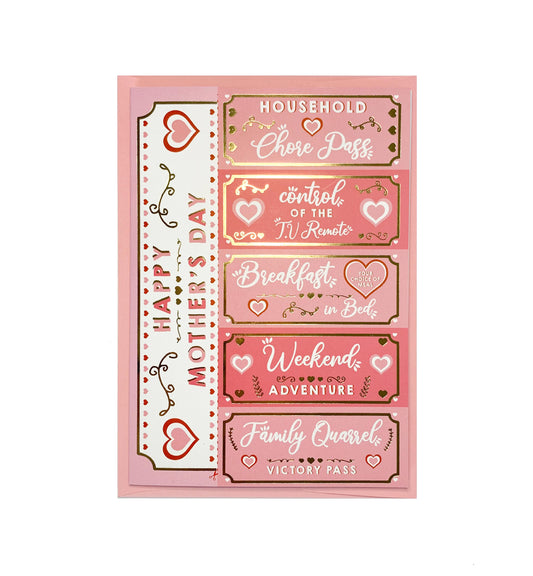 Love Coupons Pink Gold | Mother's Day Greeting Card
