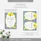 Positano Lemons | Printable Main Squeeze Bridal Shower Invitation Suite Template - Black Bow Studio