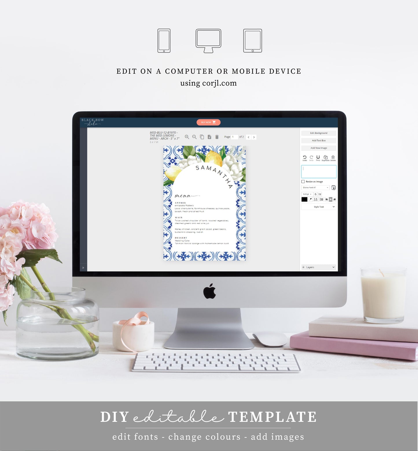 The Med Arch Lemons | Printable Menu Template