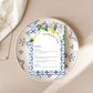The Med Arch Lemons | Printable Menu Template