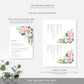 Afternoon Blooms | Printable Menu Template - Black Bow Studio
