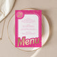 Barbie Party Hot Pink Gold | Printable Menu Template